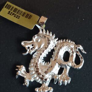 FINE 925 PURE SILVER DRAGON PENDANT